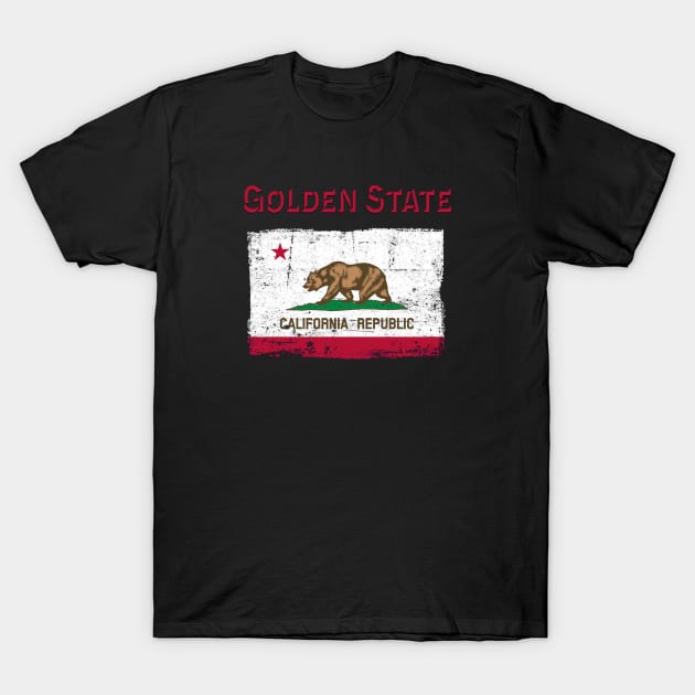 Golden State California Republic Flag T-Shirt by Whites Designs
